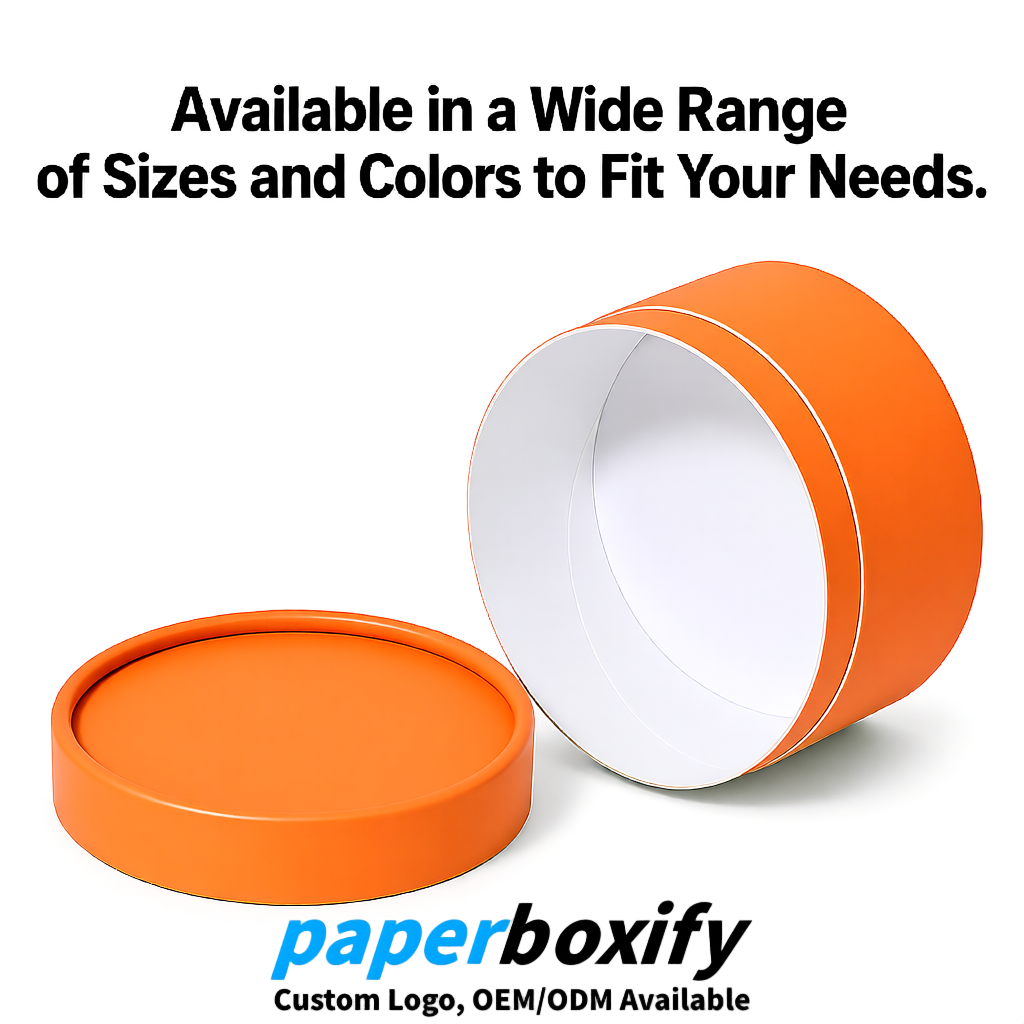 Tangerine FSC Certified Custom Paper Tubes | 350 ml Eco Cylinder Packaging
