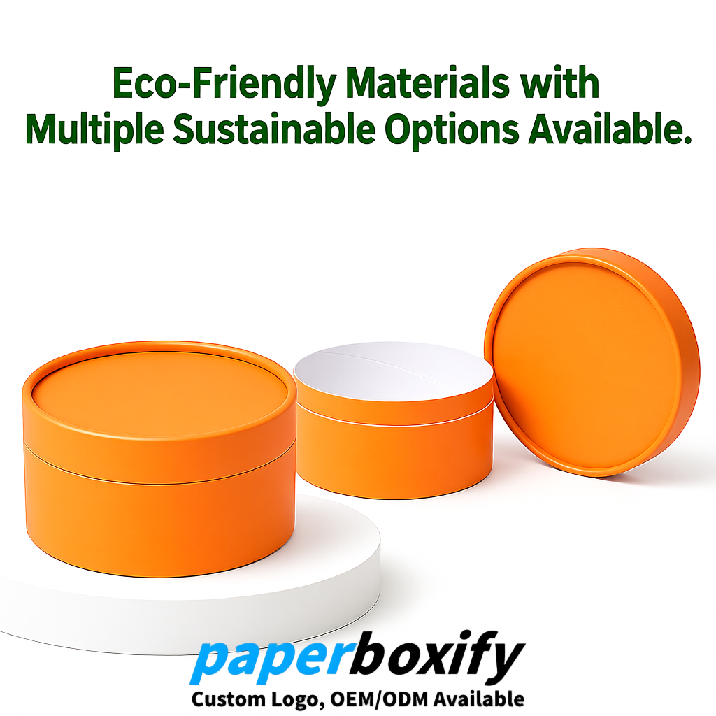 Tangerine FSC Certified Custom Paper Tubes | 350 ml Eco Cylinder Packaging
