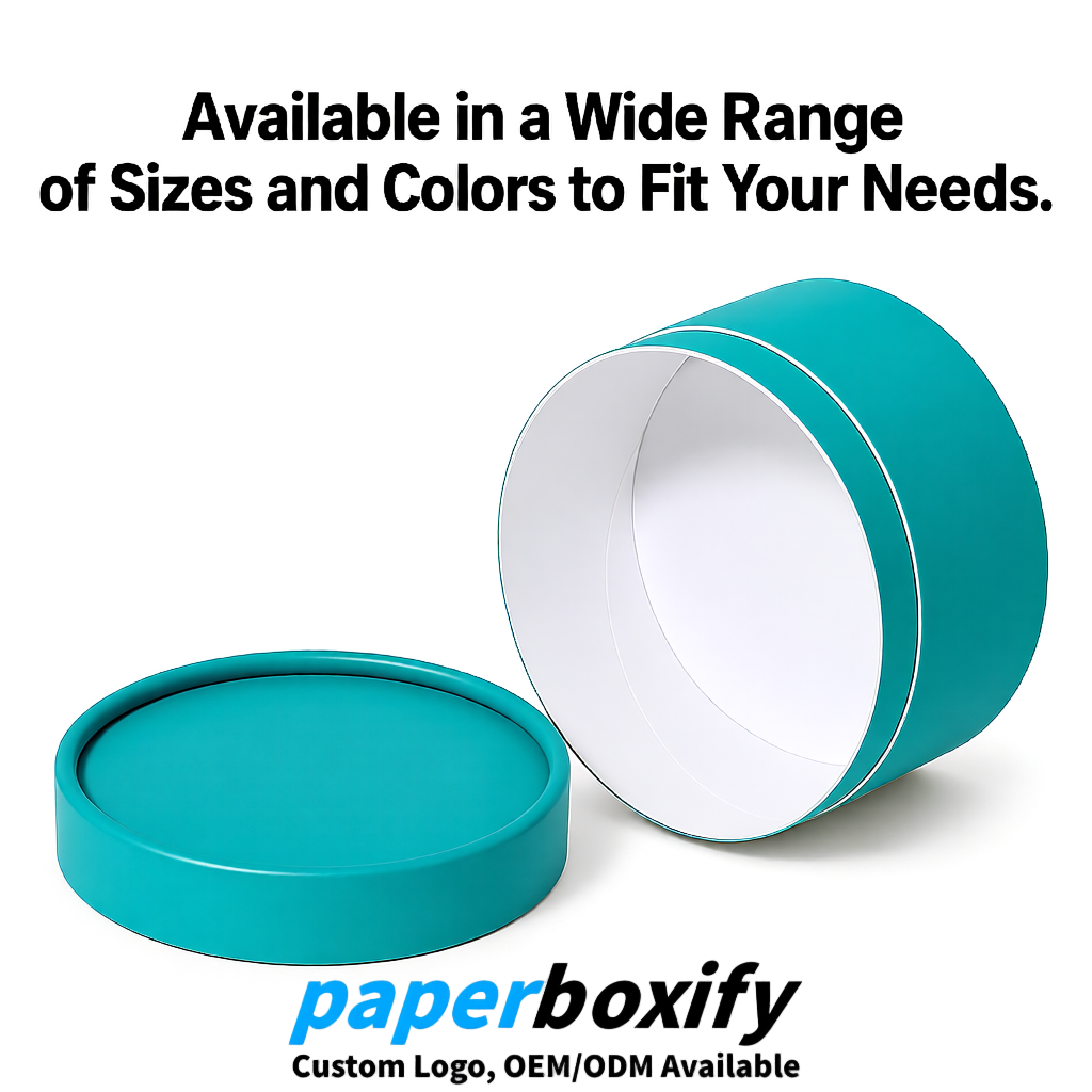 Teal FSC Certified Custom Paper Tubes | 350 ml Eco Cylinder Packaging