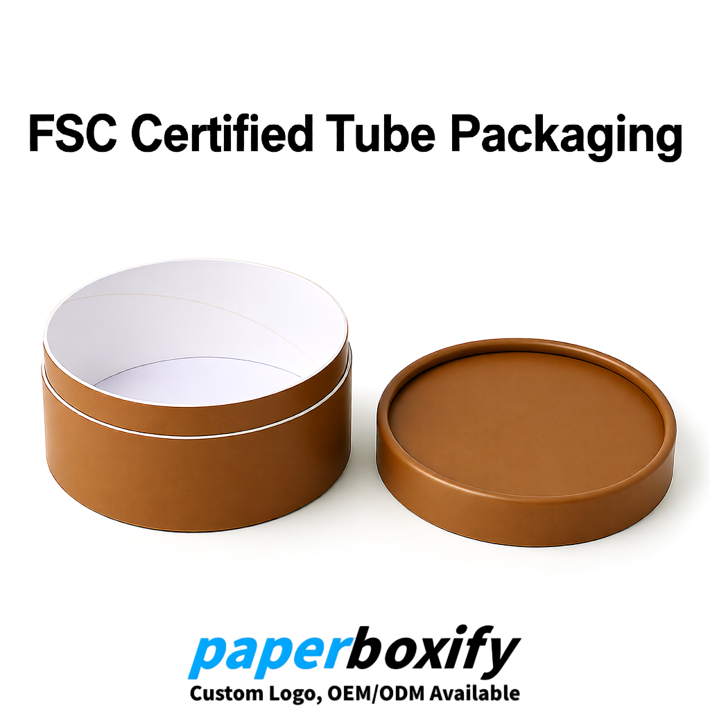 Umber FSC Certified Custom Paper Tubes | 350 ml Eco Cylinder Packaging