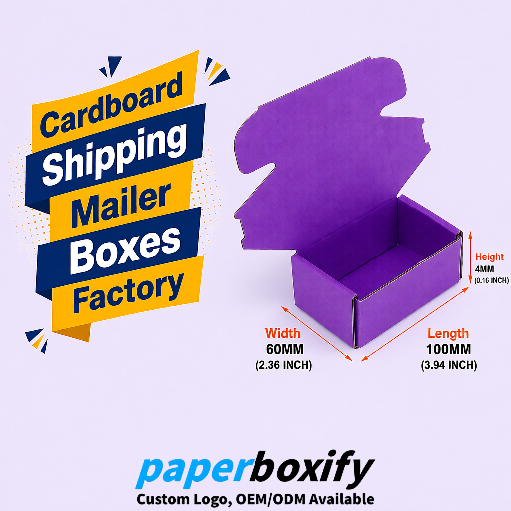 Violet Cardboard Shipping Mailer Boxes 75x75x30, 100x100x40, 110x100x60, 100x60x40, 90x70x30mm Violet Cardboard Shipping Mailer Boxes 75x75x30, 100x100x40, 110x100x60, 100x60x40, 90x70x30mm