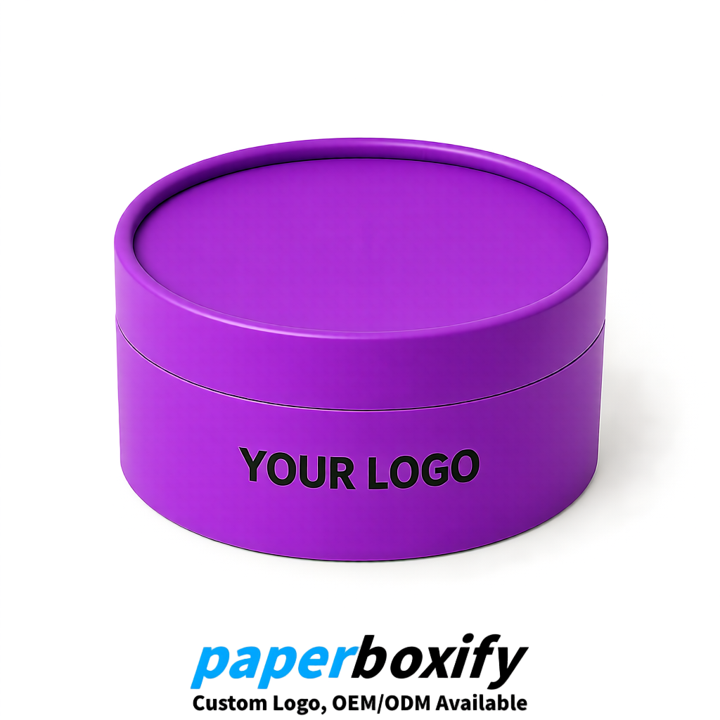 Violet FSC Certified Custom Paper Tubes | 350 ml Eco Cylinder Packaging
