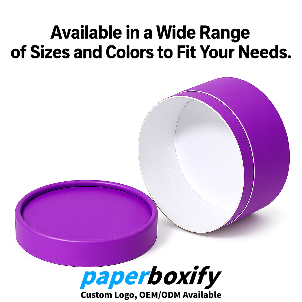 Violet FSC Certified Custom Paper Tubes | 350 ml Eco Cylinder Packaging