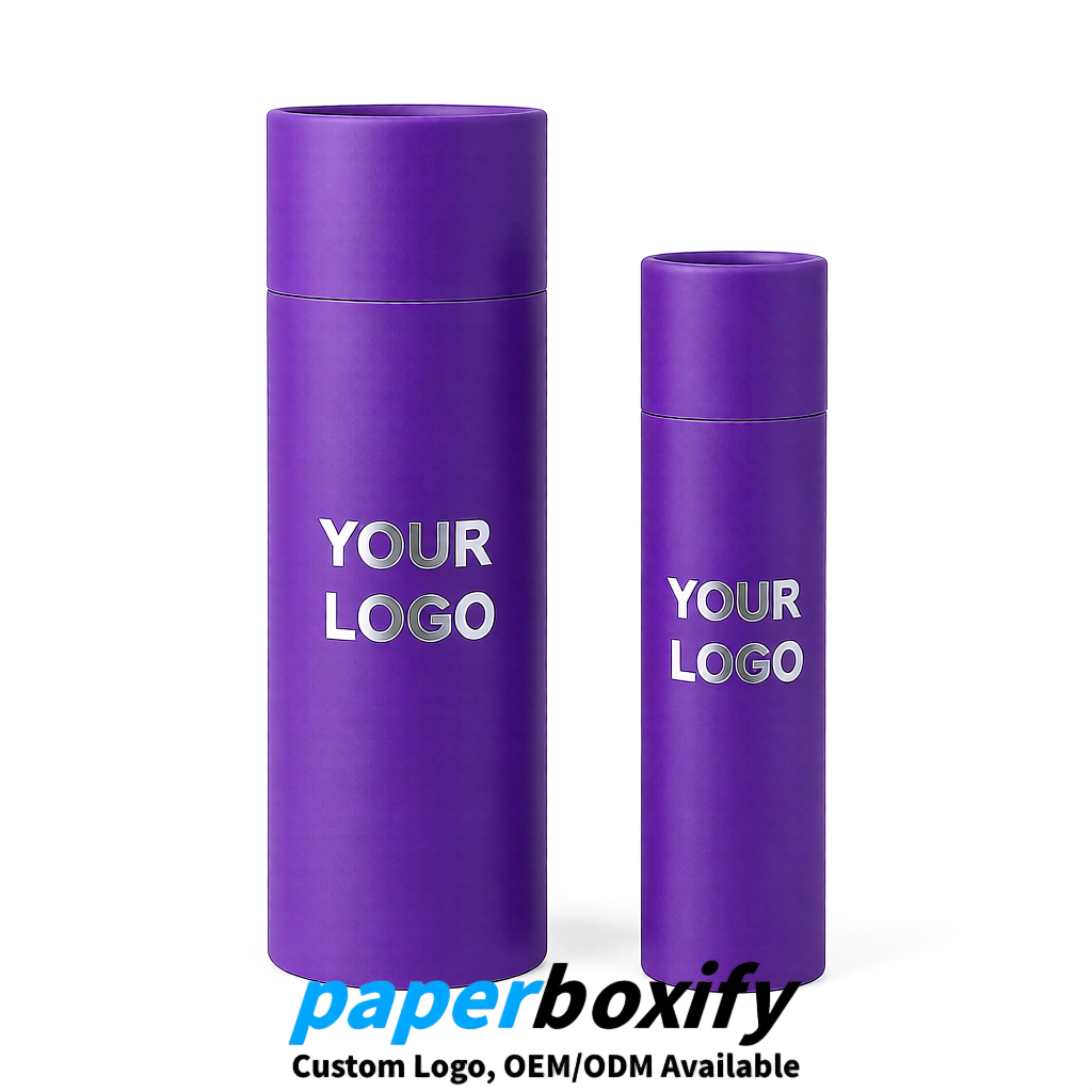 Violet Paper Tubes 85x85x160/260, 100x100x90/190/300mm FSC/RoHS Certified Manufacturer