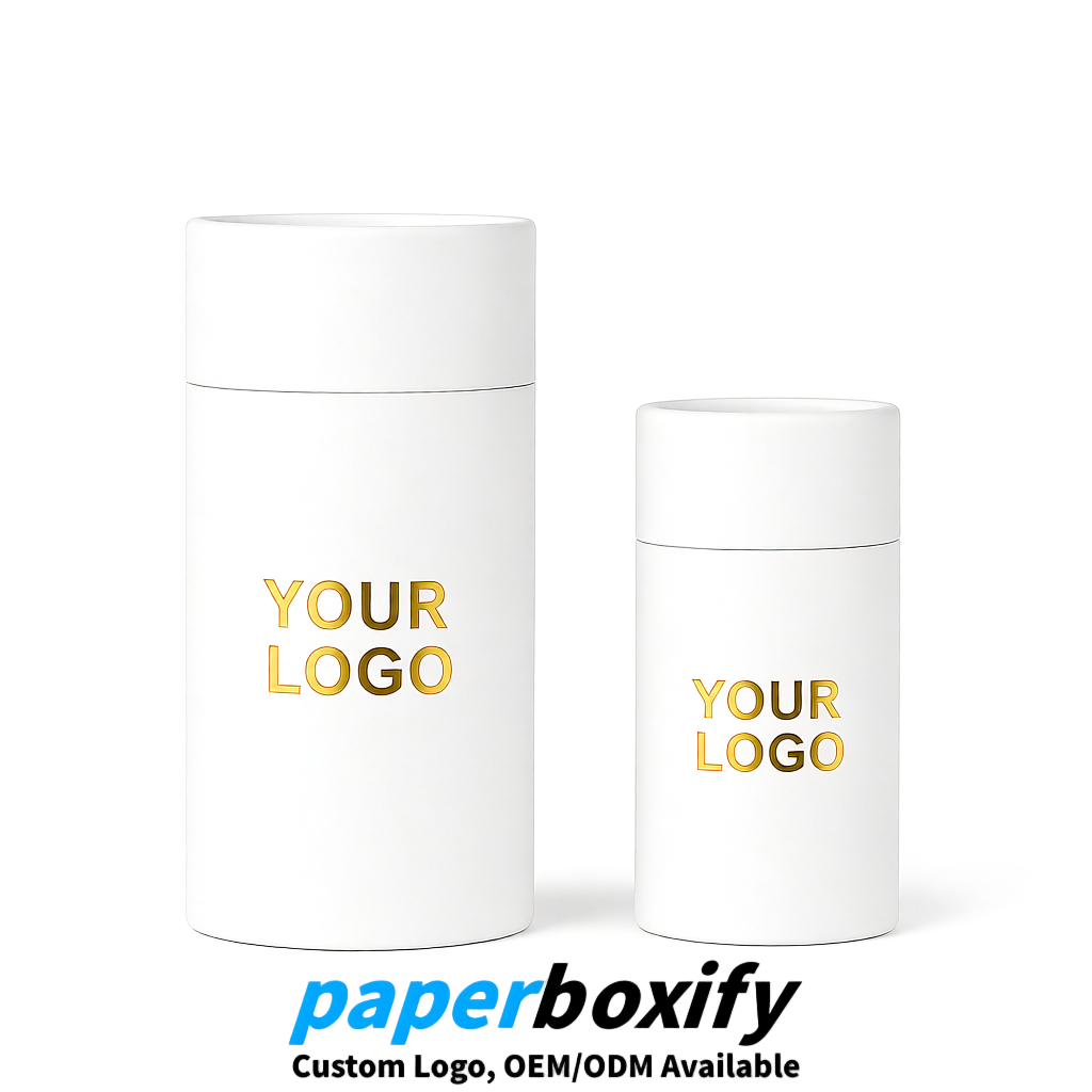 White 75x75x130/250/350/450mm Kraft Paper Cans & Tubes | FSC, ROHS Supplier