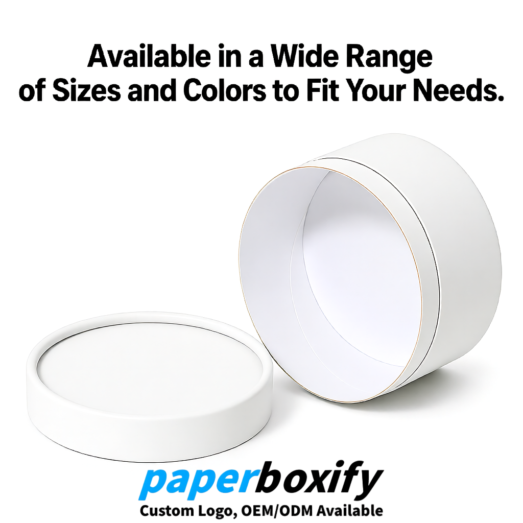 White FSC Certified Custom Paper Tubes | 350 ml Eco Cylinder Packaging