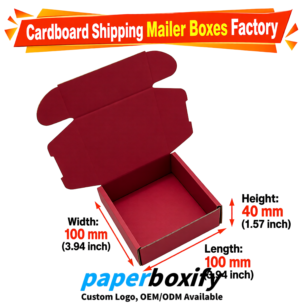 Wine Red Cardboard Shipping Mailer Boxes 75x75x30, 100x100x40, 110x100x60, 100x60x40, 90x70x30mm Wine Red Cardboard Shipping Mailer Boxes 75x75x30, 100x100x40, 110x100x60, 100x60x40, 90x70x30mm