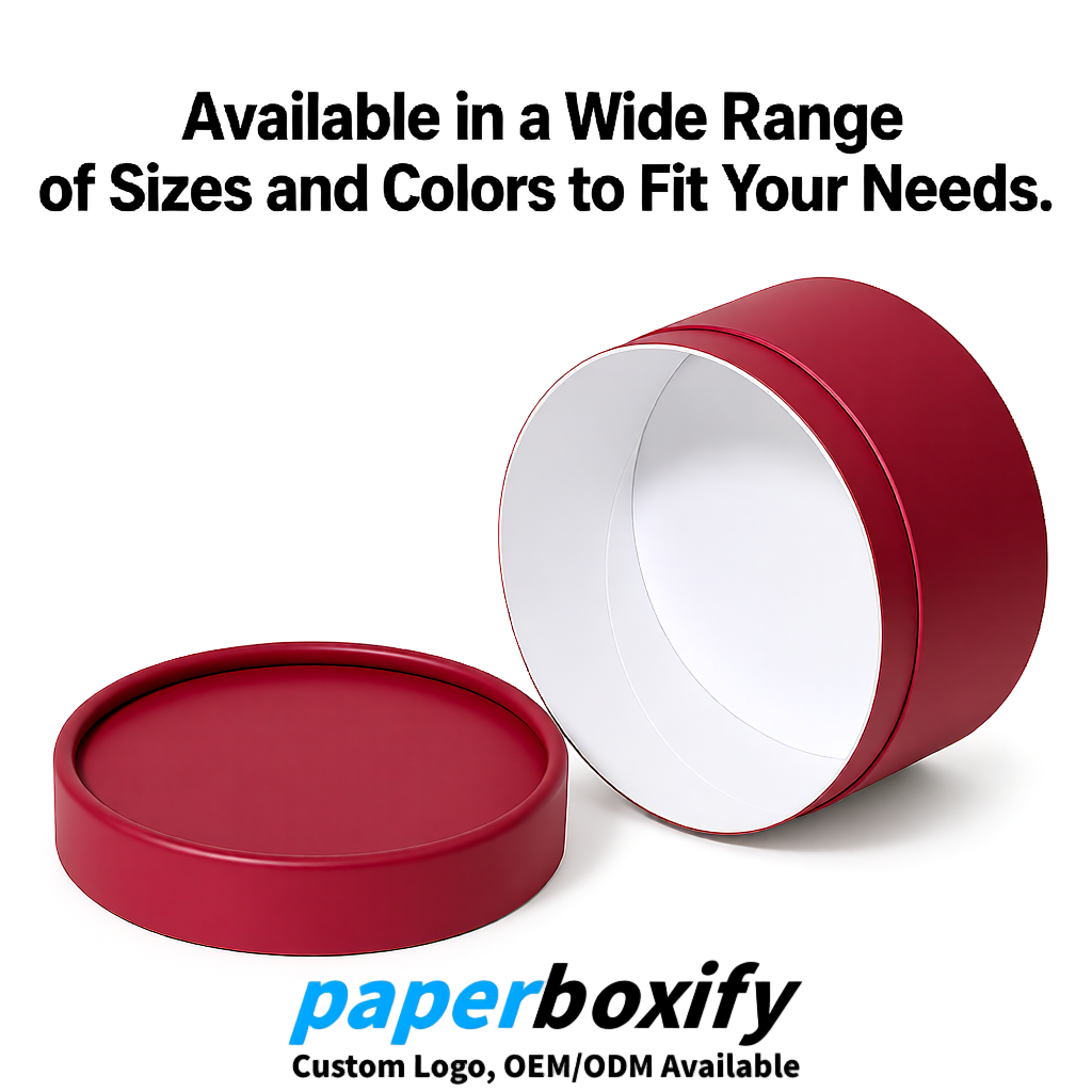 Wine Red FSC Certified Custom Paper Tubes | 350 ml Eco Cylinder Packaging